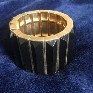 Ann Taylor Black and Gold Stretch Bracelet